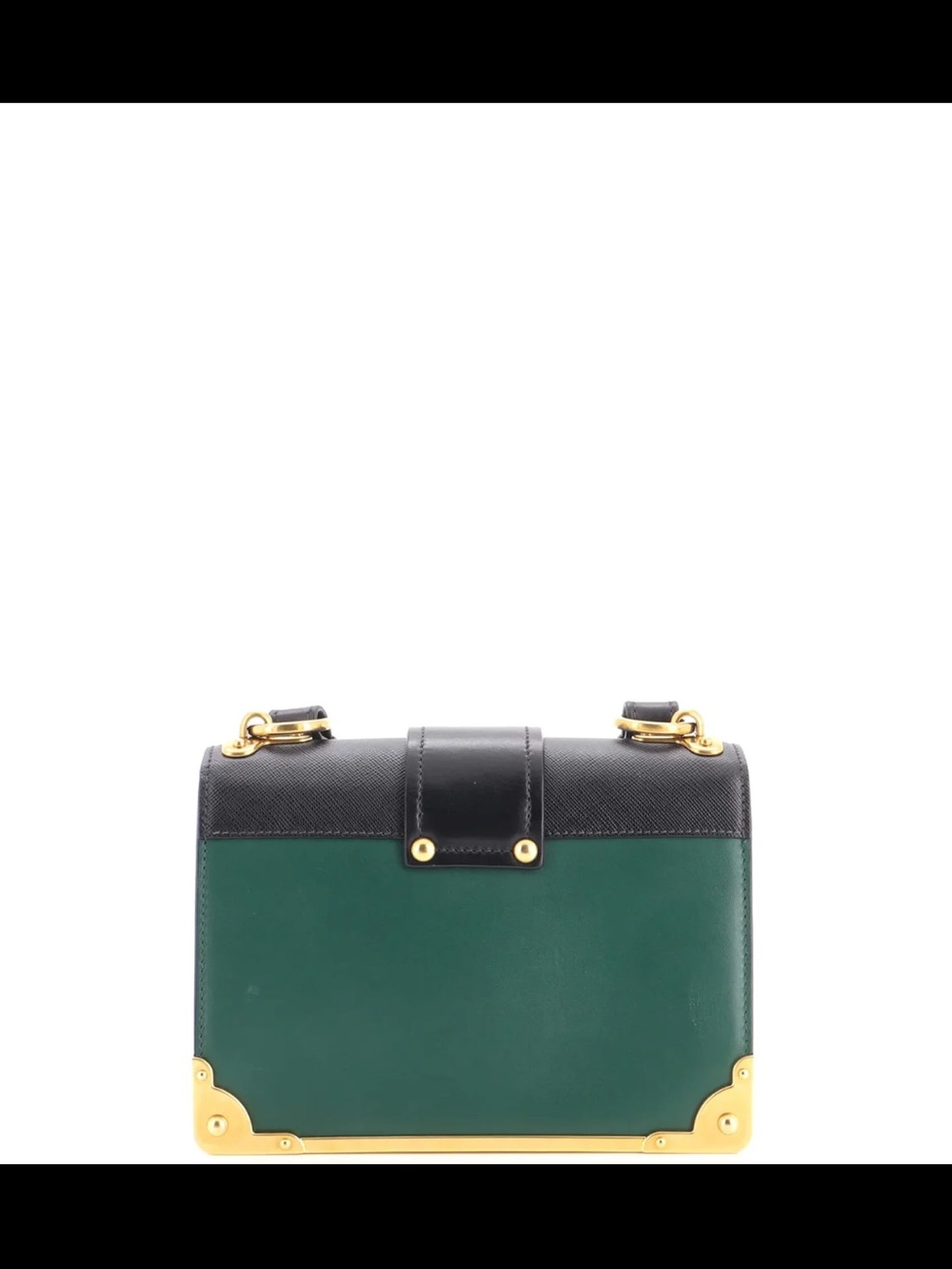 Prada Green and Black Leather Crossbody with Gold Hardware - Picture 2 of 6